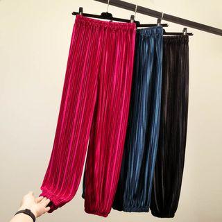 Satin Pleated Harem Pants