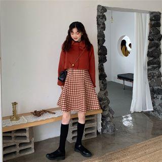 Plain Woolen Coat / Spaghetti Strap Dress
