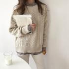 Cable Long-sleeve Knit Top