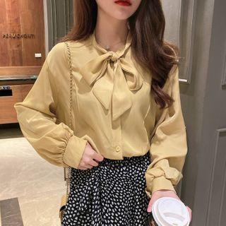 Ribbon Tie-neck Blouse