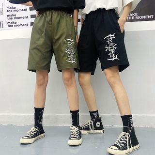 Couple Matching Letter Cargo Shorts