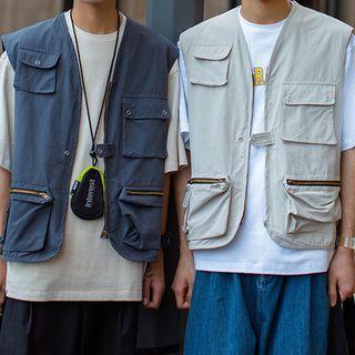 Plain Over-sized Cargo Vest