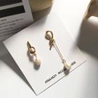 Asymmetric Pearl Earring / Clip-on Earring