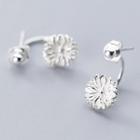 925 Sterling Silver Daisy Swing Earring S925 Silver Stud - 1 Pair - Silver - One Size