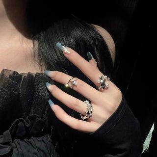 Faux Pearl / Rhinestone Alloy Open Ring (various Designs) / Set