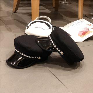 Braided Belt Military Cap Black - M