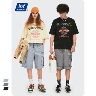 Unisex Lettering Cargo Shorts