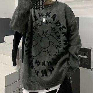 Bear Round-neck Knit Top