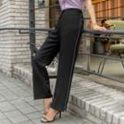 Plus Size Elasticized-waist Contrast-trim Pants