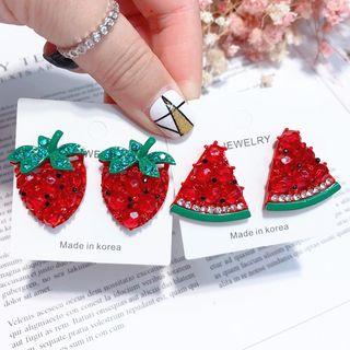 Rhinestone Fruit Stud Earring