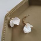 Rhinestone Resin Petal Dangle Earring 1 Pair - S925 Silver - As Shown In Figure - One Size