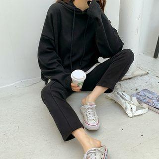 Set: Layered Oversized Hoodie + Seam-trim Pants
