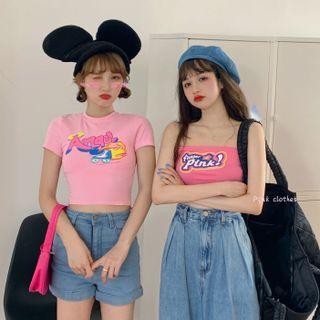 Print Tube Top / Short-sleeve T-shirt