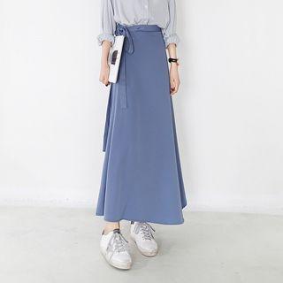 A-line Wrap Maxi Skirt