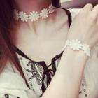 Lace Daisy Bracelet / Choker Necklace