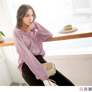 Chiffon Floral Print V-neck Top