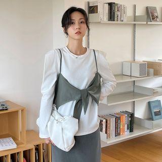 Faux Leather Tie-strap Camisole Top