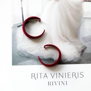 Velvet Open Hoop Earring 1 Pair - As Shown In Figure - One Size