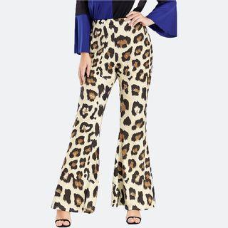 Leopard Printed Wide-leg Pants