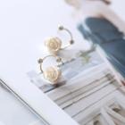 925 Sterling Silver Rose Stud Earring 1 Pair - As Shown In Figure - One Size
