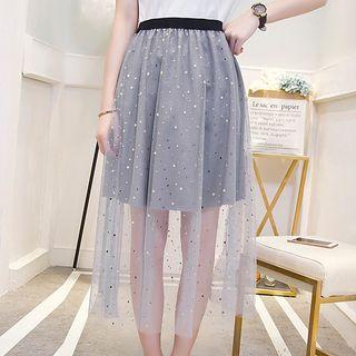 Star Midi Mesh Skirt