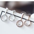Non-matching Faux Crystal Hoop Earring