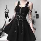 Zip Strappy A-line Dress