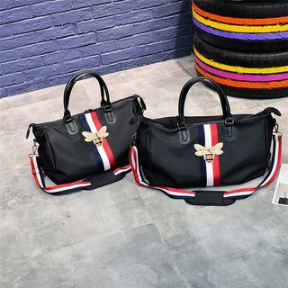 Embellished Bug Contrast Strap Carryall Bag