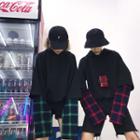 Couple Matching Mock Two-piece Plaid Panel Hoodie
