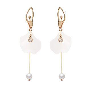 Faux Pearl Rhinestone Ballet Dancer Dangle Earring