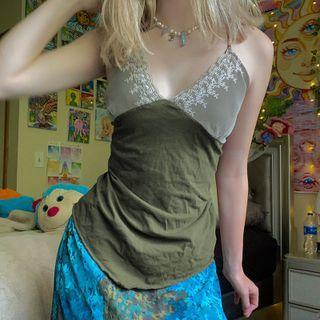 Lace-panel V-neck Camisole Top
