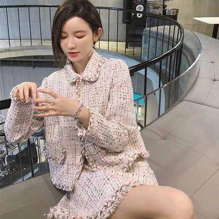 Set: Tweed Jacket + Strappy Mini A-line Dress
