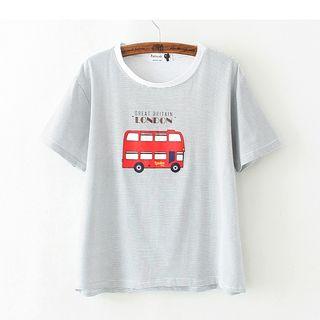 Print Short-sleeve Striped T-shirt