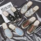 Sequined Espadrille Mules