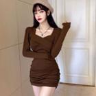 Sheath V-neck Dress