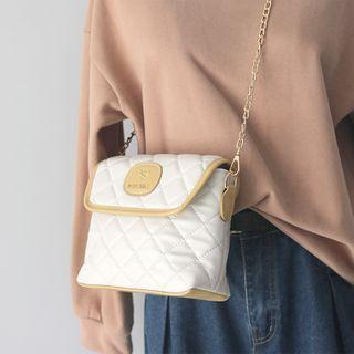 Quilted Faux Leather Chain Strap Flap Crossbody Bag