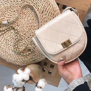 Stitched Twist Lock Mini Crossbody Bag