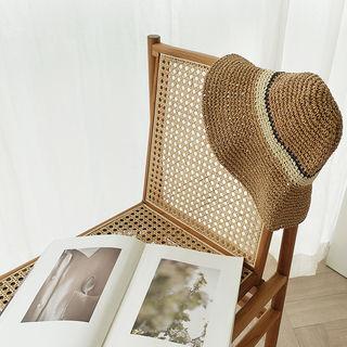 Raffia Sun Hat Dark Beige - One Size