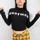 Mock Neck Lettering Long-sleeve T-shirt
