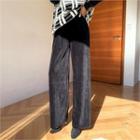 Wide-collar Corduroy Pants