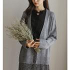 Punch-detail Loose-fit Cardigan