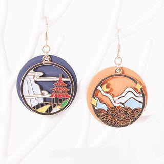 Non-matching Retro Alloy Cutout Dangle Earring (various Designs)