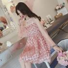 Bell-sleeve A-line Mesh Dress
