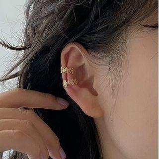 Alloy Flower Cuff Earring 1 Pc - Gold - One Size