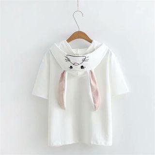 Short-sleeve Rabbit Ear Hoodie