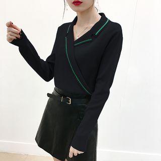 V-neck Collared Sweater