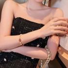 Faux Pearl Alloy Mermaid Tail Bracelet As Shown In Figure - One Size