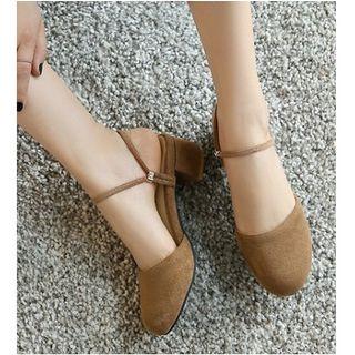 Two-tone Block-heel Pumps