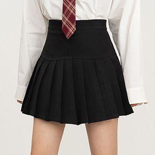 Pleated Mini A-line Dress