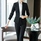 Set: Slim Fit Blazer + Skirt/ Slim Fit Pants